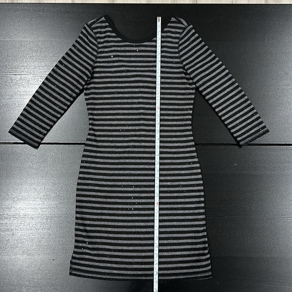 Express Sequin Stripe 3/4 Sleeve Mini Dress - XS - Picture 7 of 8